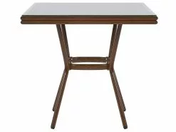 Beliani Puutarhapöytä Alumiini Tumma Puu/harmaa 80 Cm CASPRI -Ulkokalusteet myymälä undef src sa picid 799076 type whitesh image