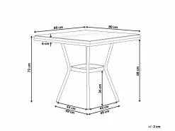 Beliani Puutarhapöytä Alumiini Tumma Puu/harmaa 80 Cm CASPRI -Ulkokalusteet myymälä undef src sa picid 799079 type whitesh image