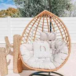 Beliani Riipputuoli Jalustalla Polyrottinki Luonnonväri ARSITA -Ulkokalusteet myymälä undef src sa picid 800303 type whitesh image