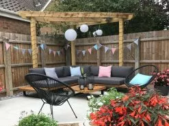 Beliani 5-istuttava Ulkosohvaryhmä Akasiapuu Tummanharmaa MYKONOS -Ulkokalusteet myymälä undef src sa picid 800615 type whitesh image 1