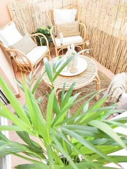 Beliani 4-istuttava Ulkosohvaryhmä Rottinki Luonnonväri BRINDISI -Ulkokalusteet myymälä undef src sa picid 800945 type whitesh image 2