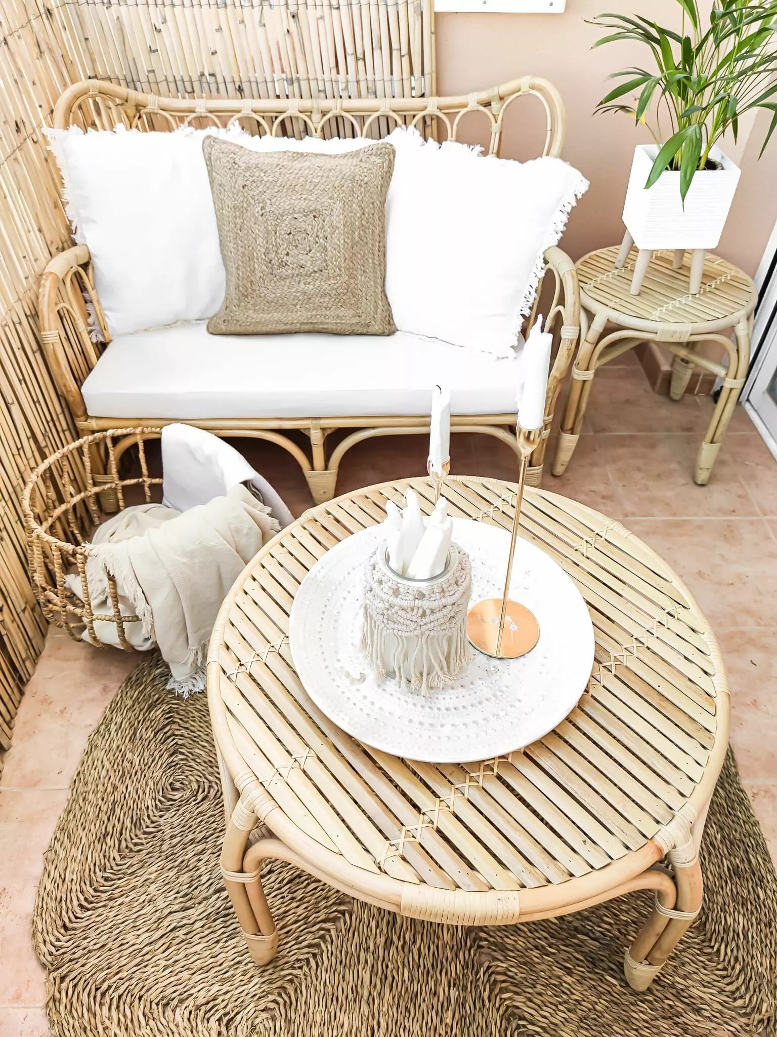 Beliani 4-istuttava Ulkosohvaryhmä Rottinki Luonnonväri BRINDISI - Image 5