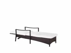 Beliani Aurinkotuoli Ruskea Valkoisella Istuintyynyllä VASTO -Ulkokalusteet myymälä undef src sa picid 802156 type whitesh image