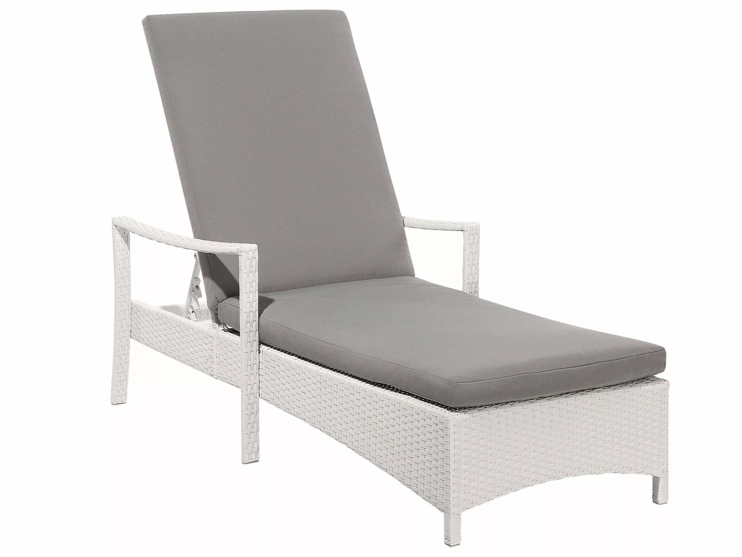 Beliani Aurinkotuoli Valkoinen Harmaalla Istuintyynyllä VASTO 7 Beliani Aurinkotuoli Valkoinen Harmaalla Istuintyynyllä VASTO - Image 5