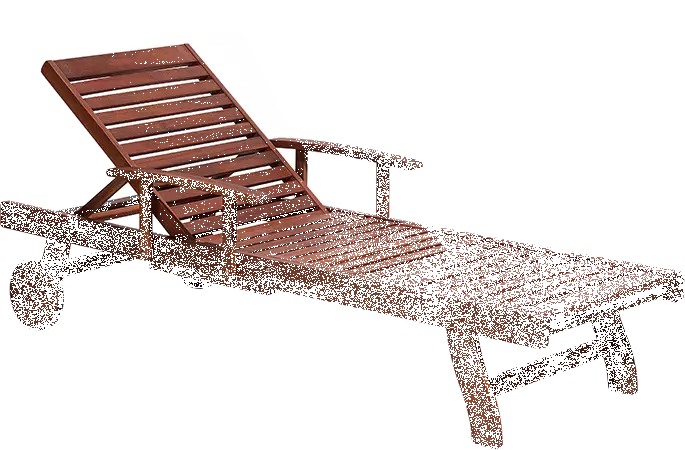 Beliani Puinen Aurinkotuoli Sinisellä Pehmusteella TOSCANA - Image 3