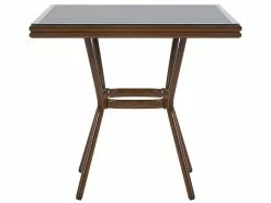 Beliani Puutarhapöytä Alumiini Tumma Puu/musta 80 Cm CASPRI -Ulkokalusteet myymälä undef src sa picid 803021 type whitesh image