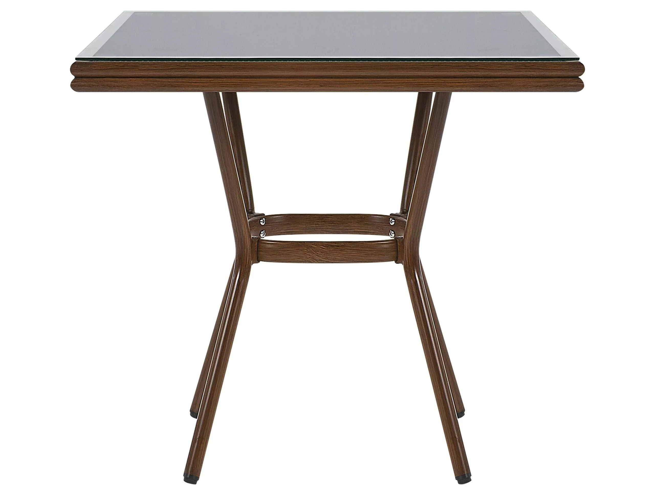 Beliani Puutarhapöytä Alumiini Tumma Puu/musta 80 Cm CASPRI - Image 3