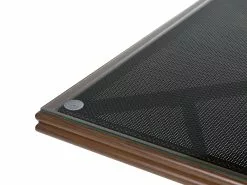 Beliani Puutarhapöytä Alumiini Tumma Puu/musta 80 Cm CASPRI -Ulkokalusteet myymälä undef src sa picid 803023 type whitesh image