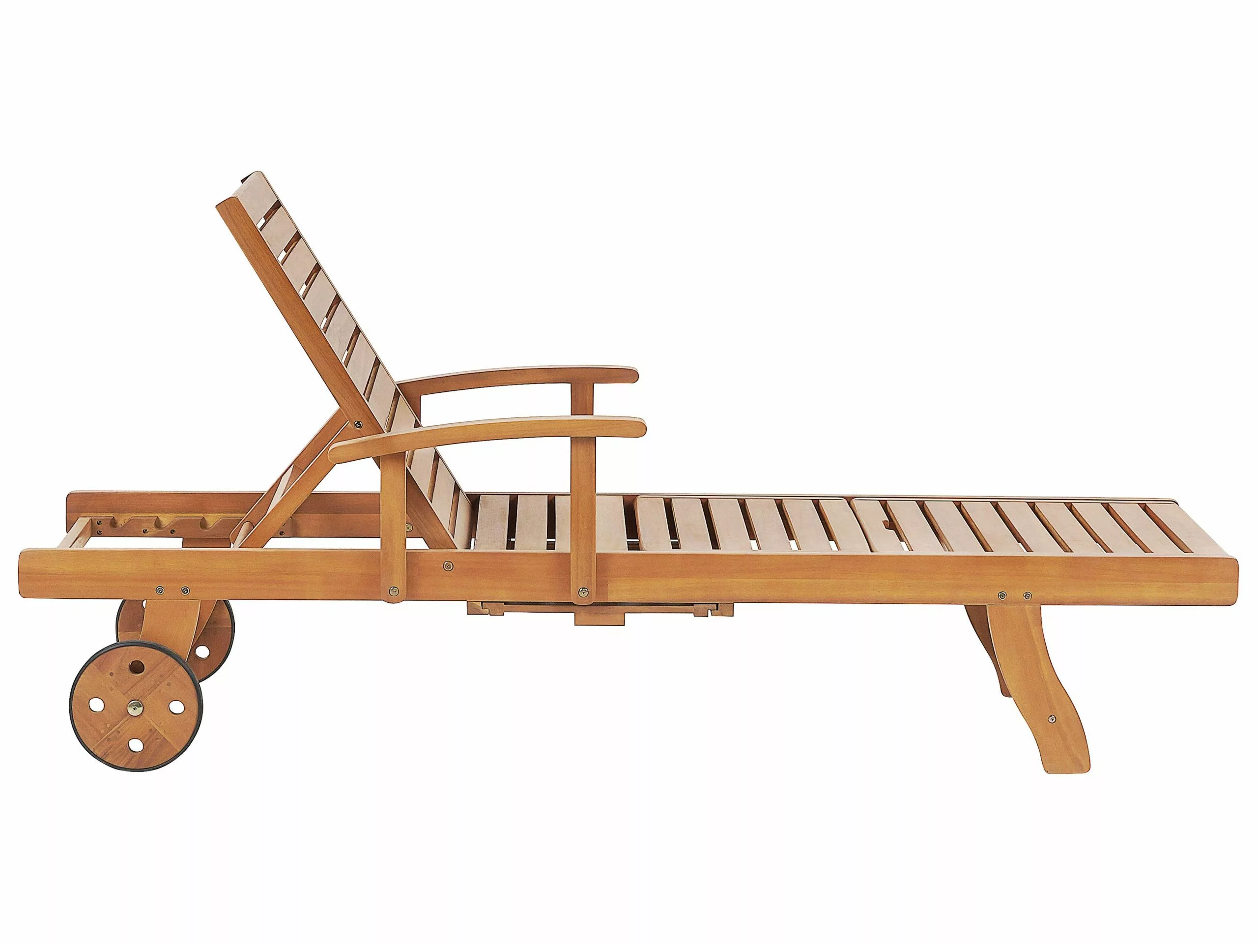 Beliani Akaasiapuinen Aurinkotuoli Tummanharmaalla Pehmusteella JAVA - Image 10