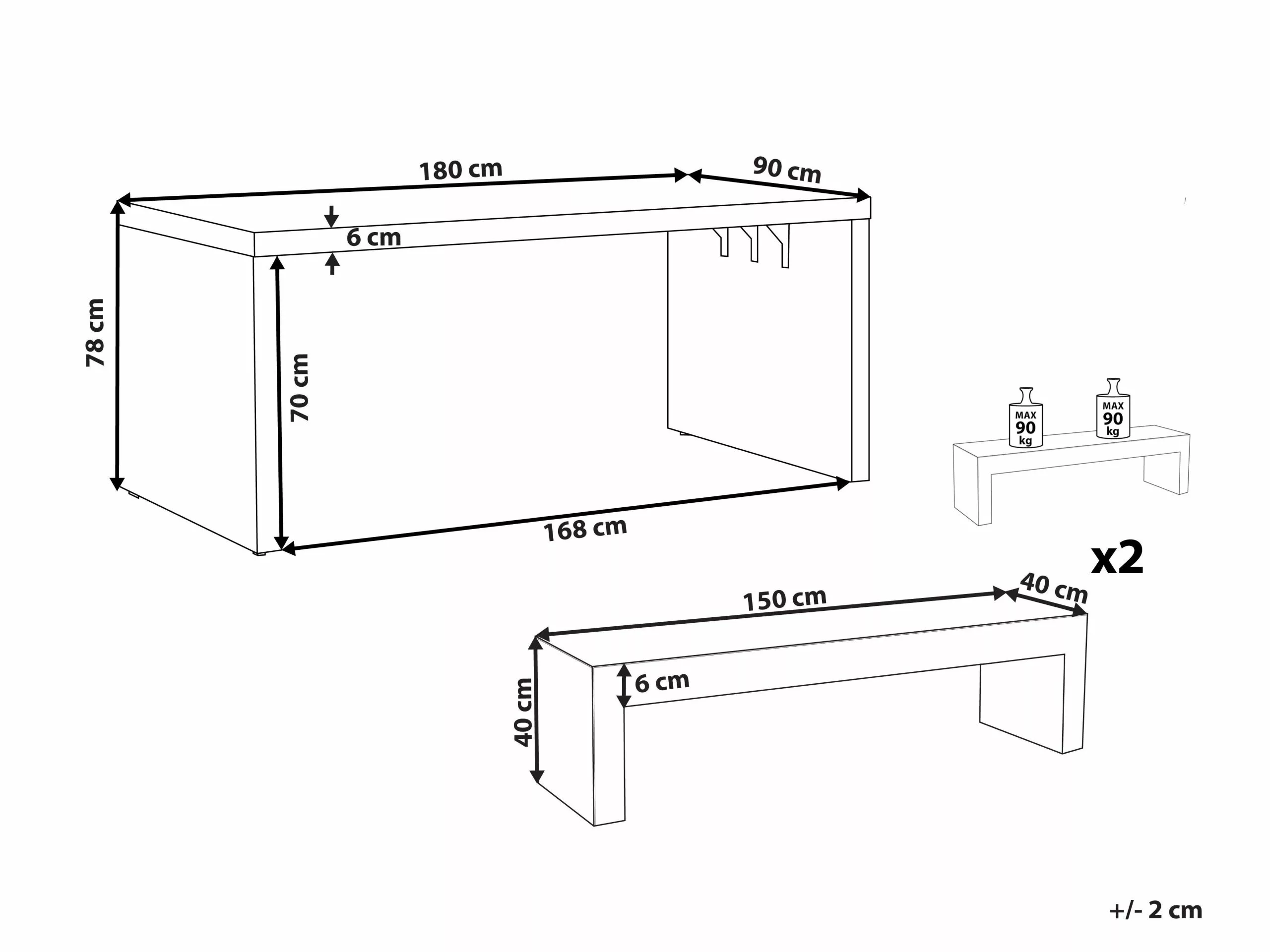 Beliani Puutarhakalustesetti 4 Hengelle Harmaa Betoniefektillä TARANTO 12 Beliani Puutarhakalustesetti 4 Hengelle Harmaa Betoniefektillä TARANTO - Image 10