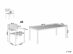 Beliani 6-istuttava Vaalea Tiikkipuinen Ulkoruokailuryhmä VIAREGGIO -Ulkokalusteet myymälä undef src sa picid 807950 type whitesh image