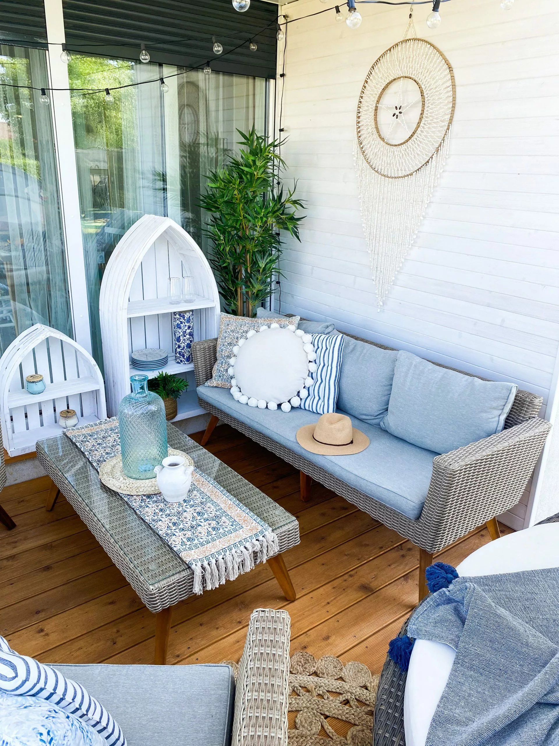 Beliani 5-istuttava Ulkosohvaryhmä Polyrottinki Harmaa VITTORIA XL - Image 7