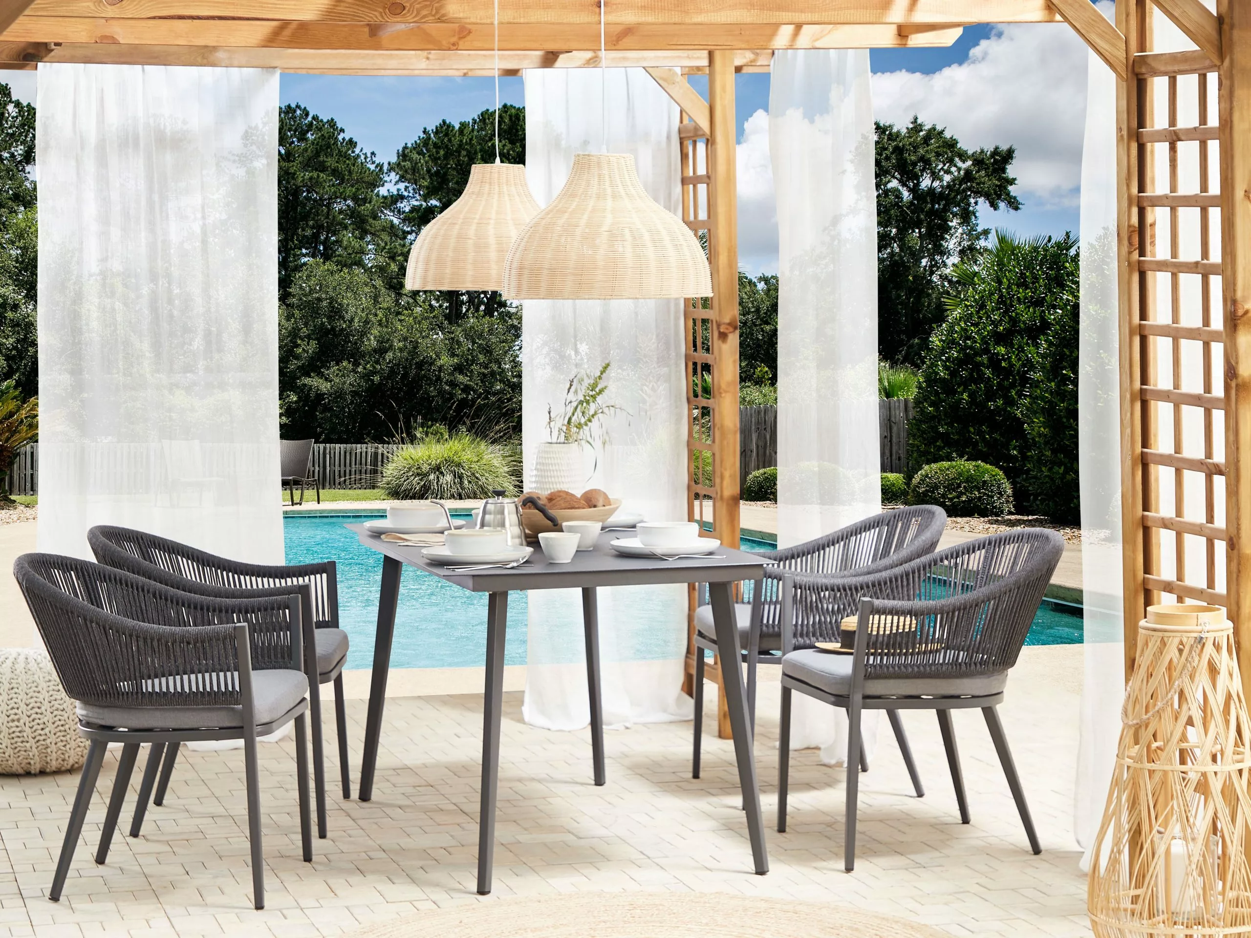 Beliani Puutarhatuoli 2 Kpl Alumiininen Harmaa MILETO - Image 3