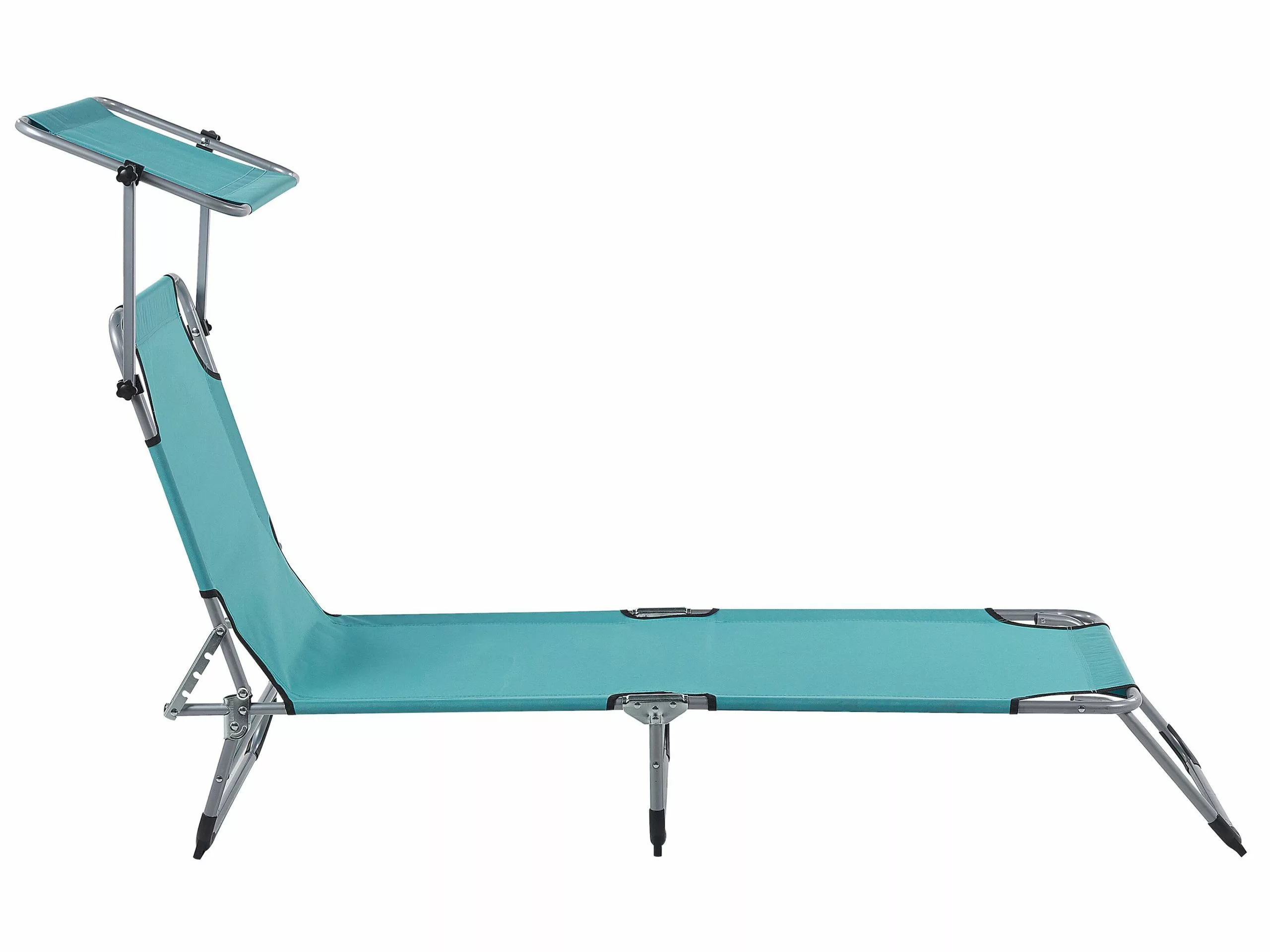 Beliani Turkoosi Teräksinen Aurinkotuoli Katoksella FOLIGNO - Image 7