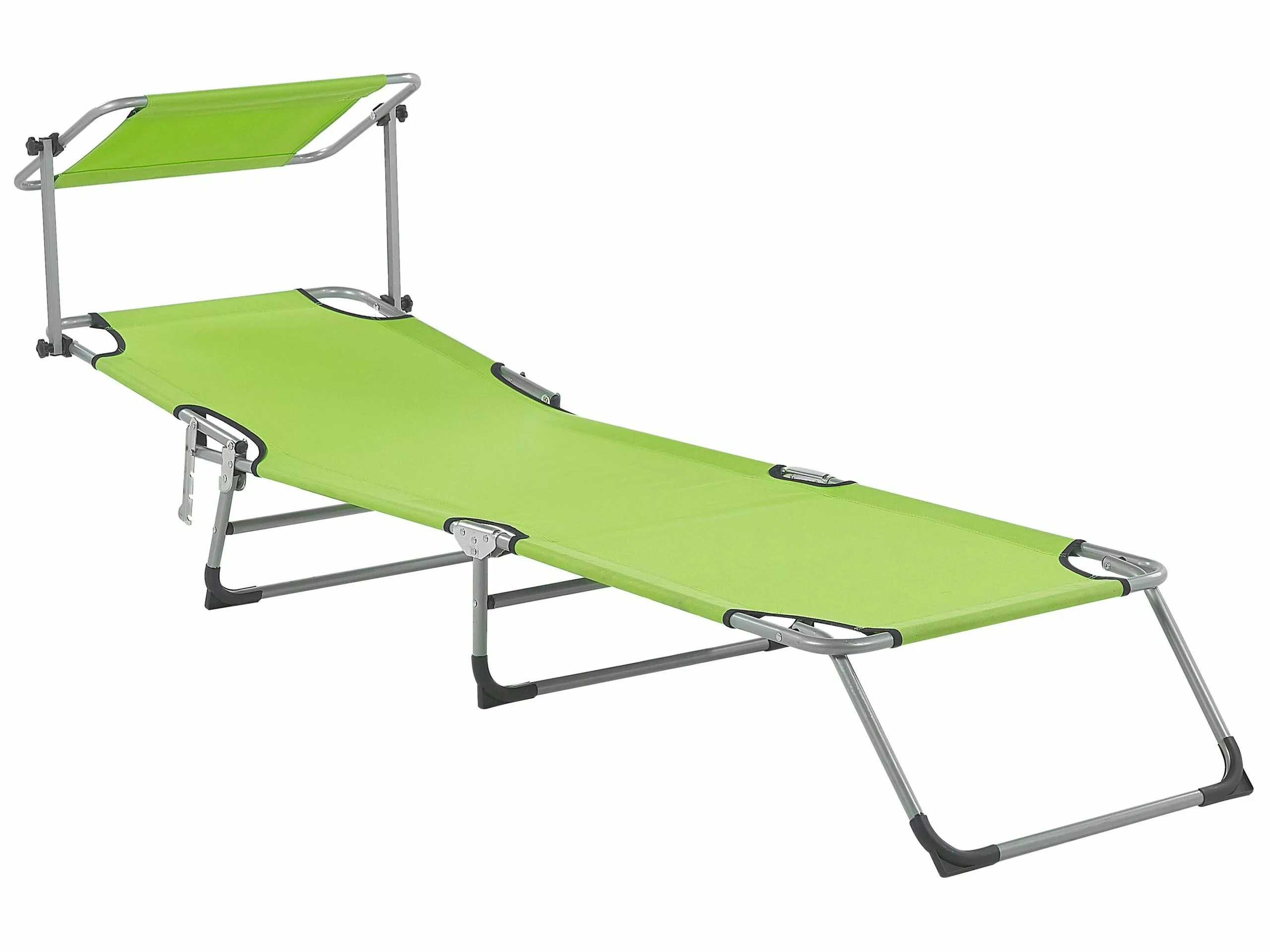 Beliani Limenvihreä Teräksinen Aurinkotuoli Katoksella FOLIGNO - Image 6