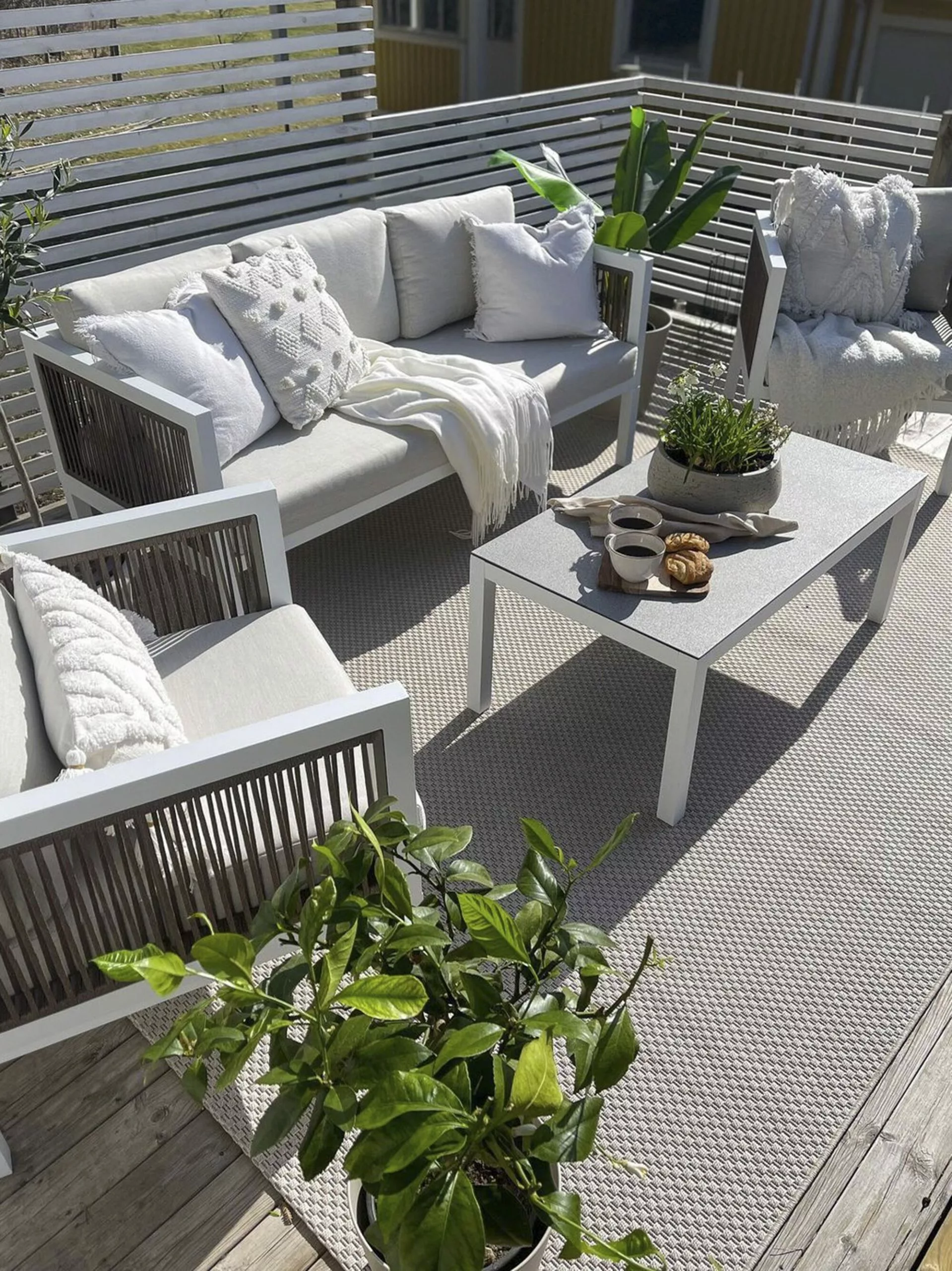 Beliani 5-istuttava Ulkosohvaryhmä Alumiini Valkoinen/ruskea BORELLO - Image 6