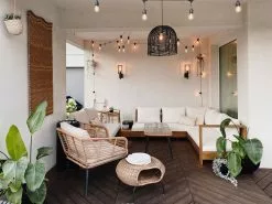 Beliani 5-istuttava Ulkosohvaryhmä Akasiapuu Vasenk. Valkoinen MARETTIMO -Ulkokalusteet myymälä undef src sa picid 811306 type whitesh image 2