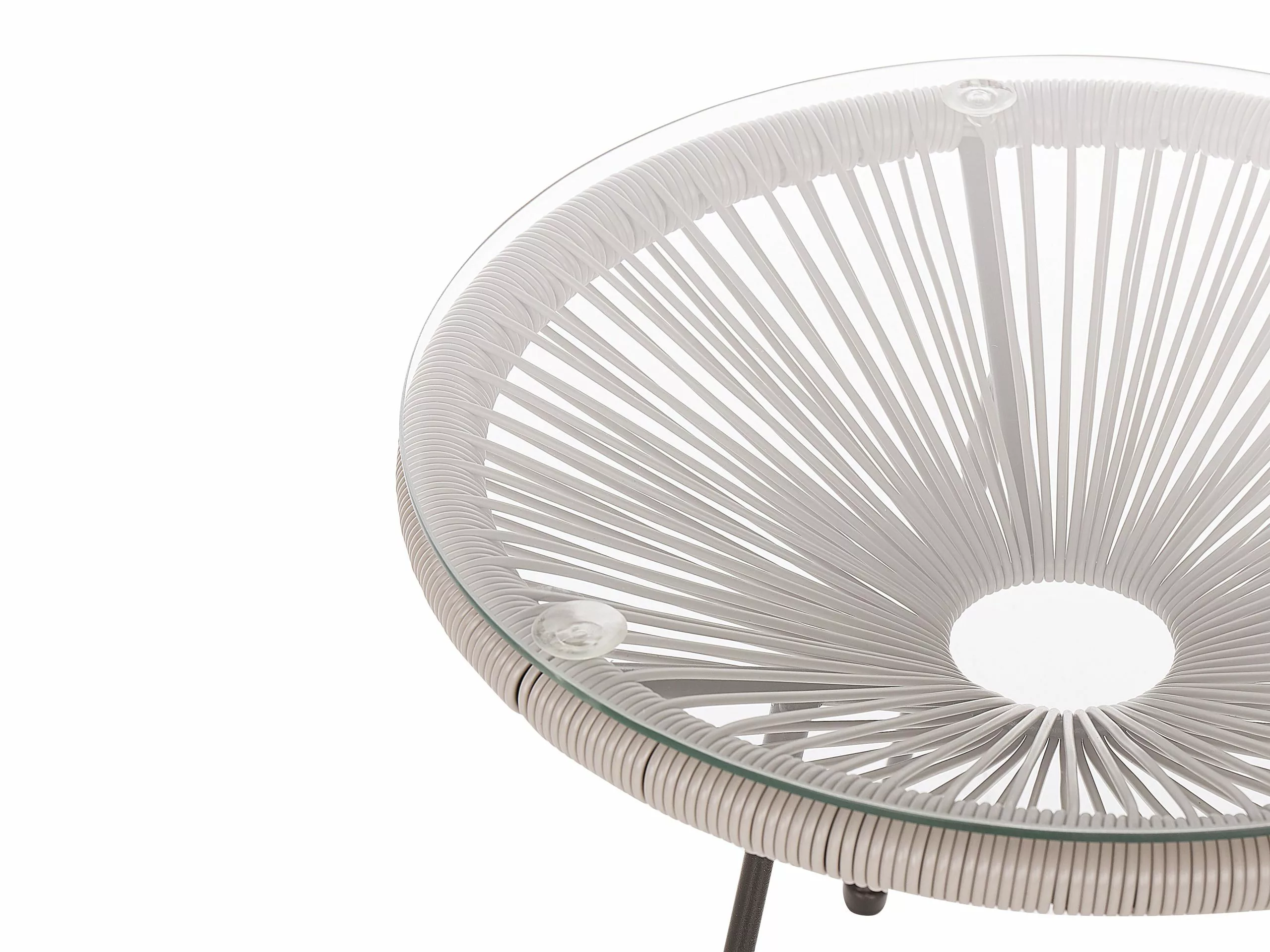 Beliani 2-istuttava Bistrosetti Polyrottinki Vaaleanharmaa ACAPULCO II - Image 6