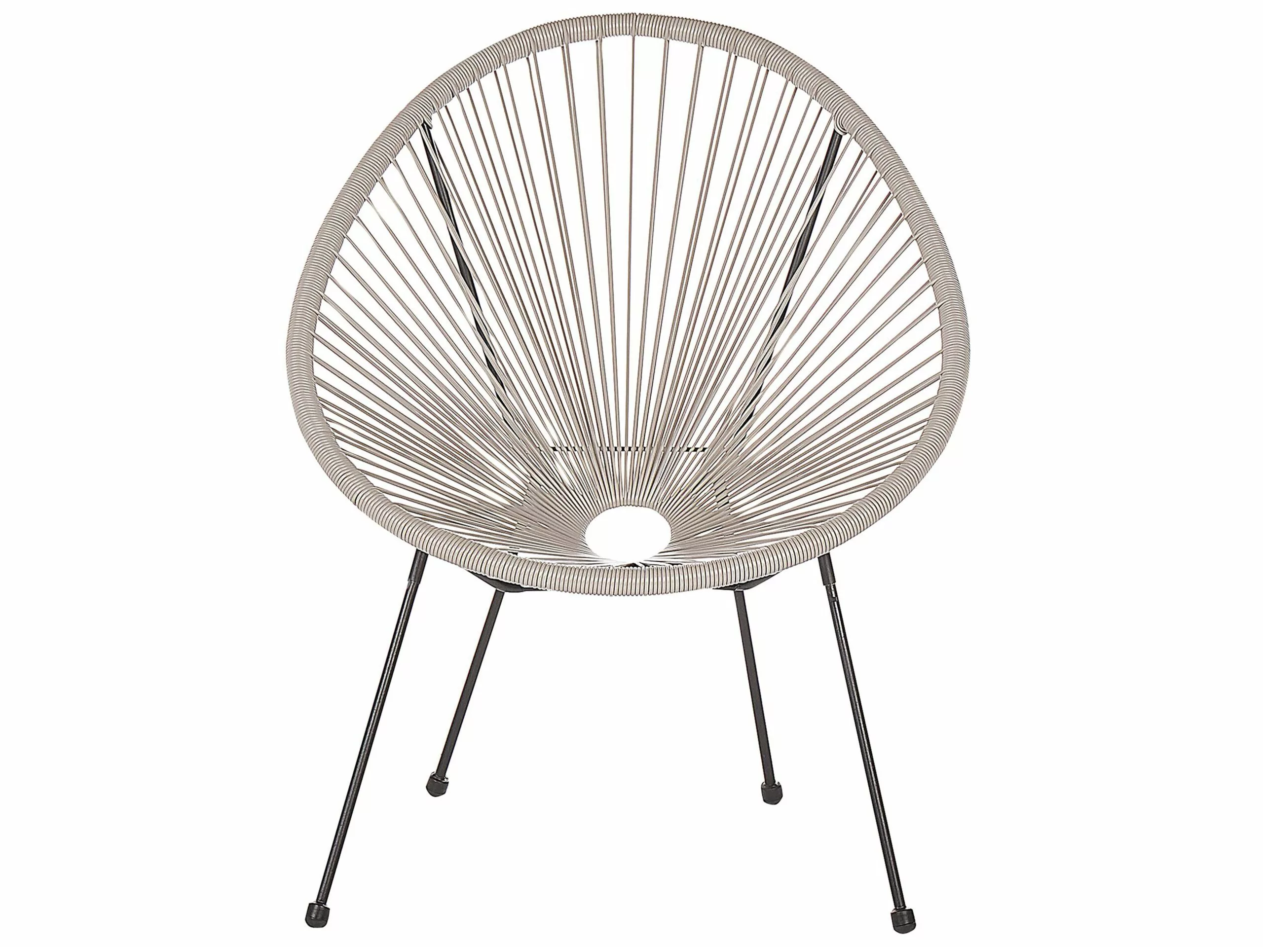 Beliani 2-istuttava Bistrosetti Polyrottinki Vaaleanharmaa ACAPULCO II - Image 8