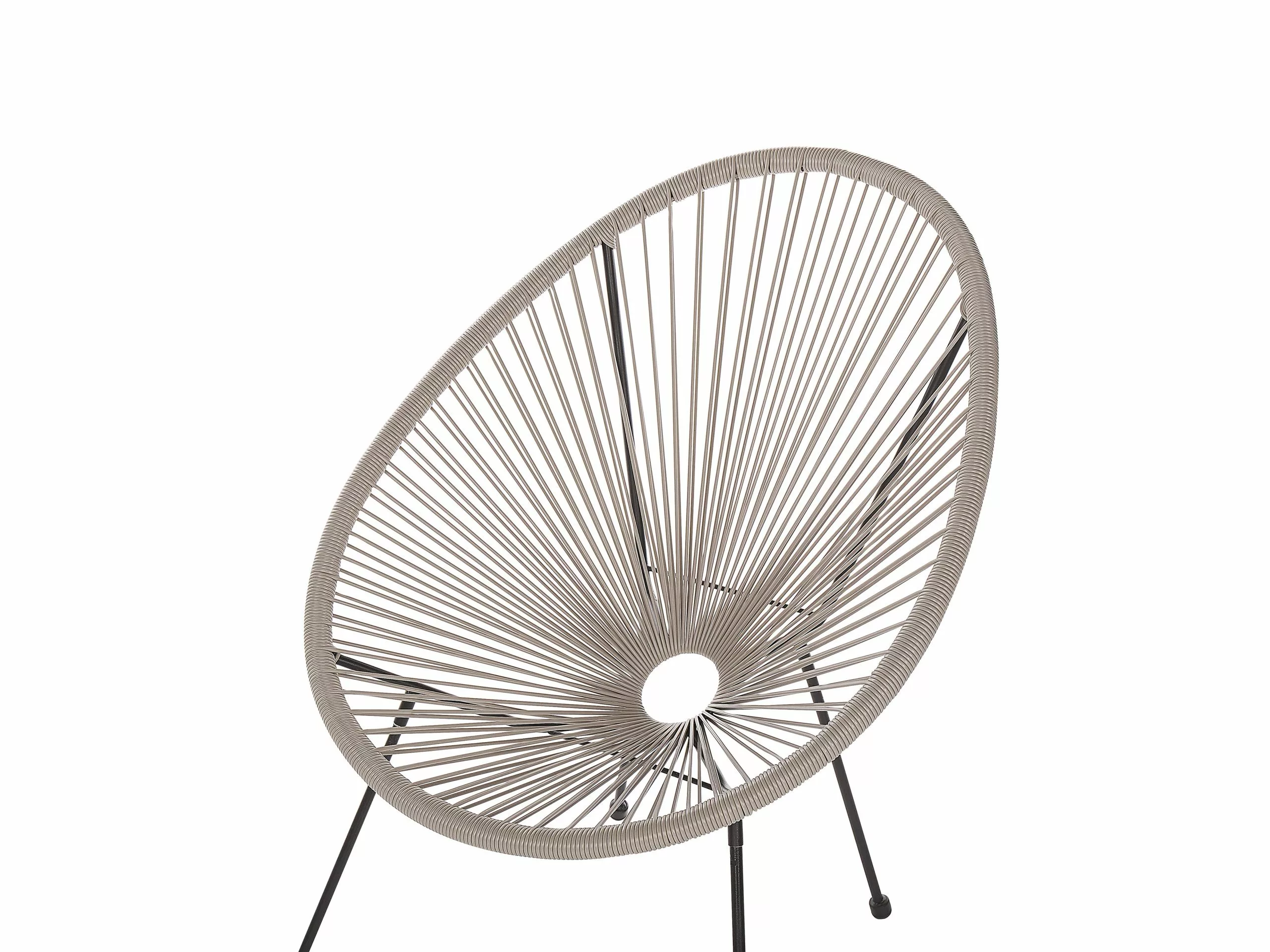 Beliani 2-istuttava Bistrosetti Polyrottinki Vaaleanharmaa ACAPULCO II - Image 10