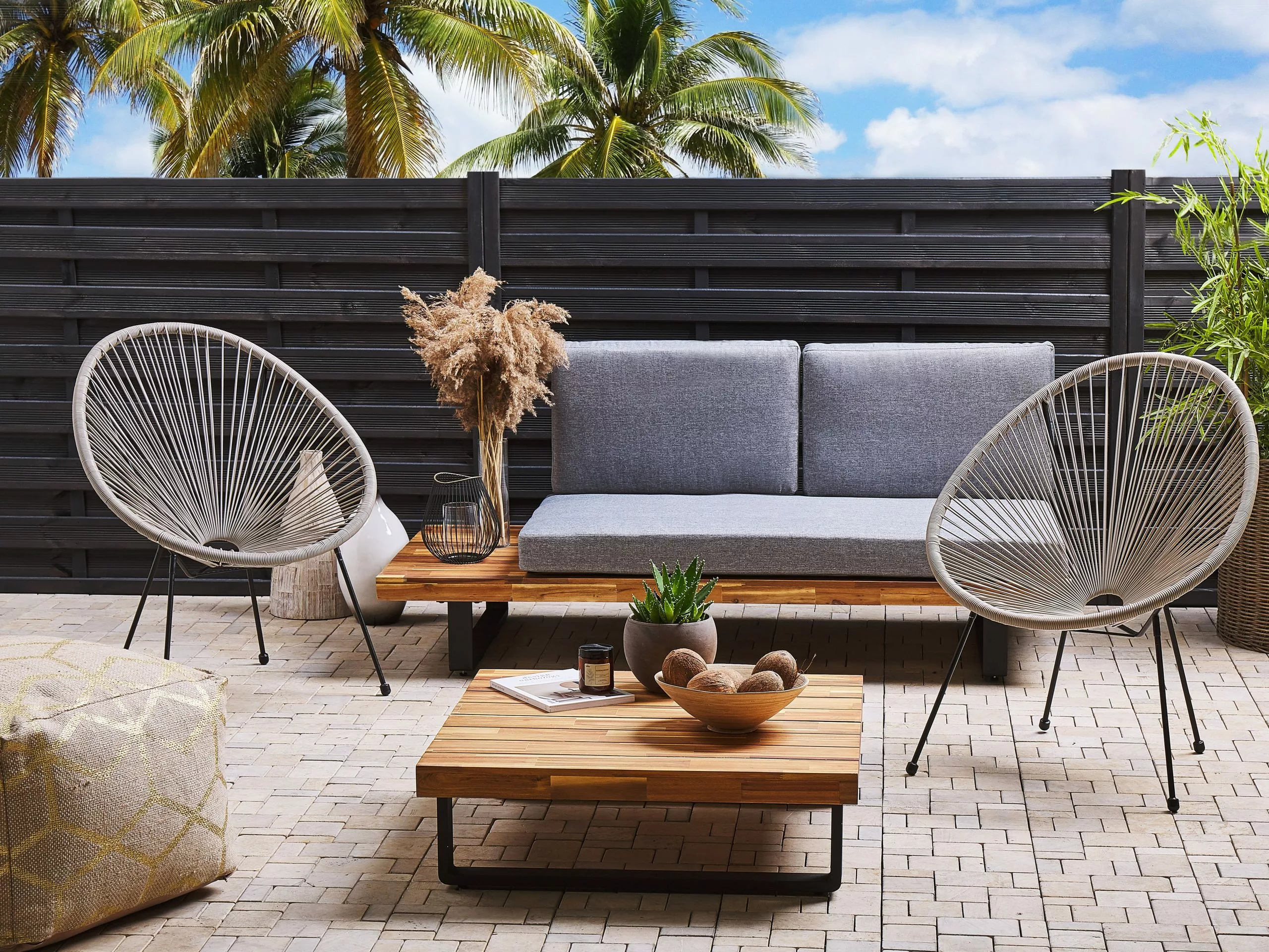 Beliani Narutuoli Polyrottinki Vaaleanharmaa ACAPULCO II 6 Beliani Narutuoli Polyrottinki Vaaleanharmaa ACAPULCO II - Image 4