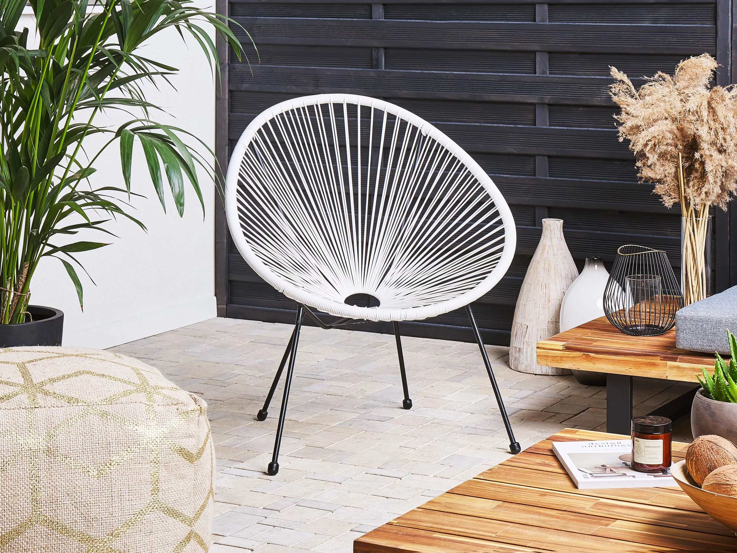 Beliani Narutuoli Polyrottinki Valkoinen ACAPULCO II 4 Beliani Narutuoli Polyrottinki Valkoinen ACAPULCO II - Image 2