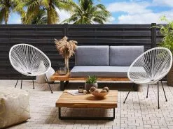 Beliani Narutuoli Polyrottinki Valkoinen 2 Kpl ACAPULCO II -Ulkokalusteet myymälä undef src sa picid 811608 type color image