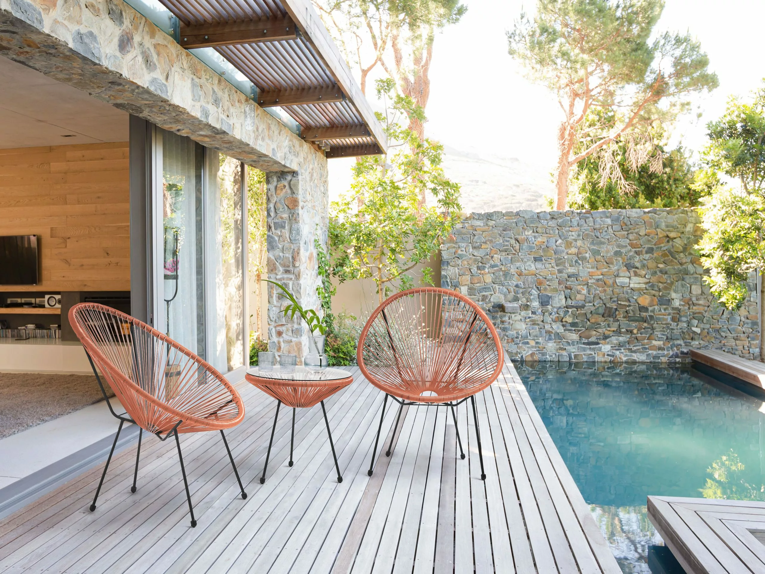 Beliani Narutuoli Polyrottinki Oranssi 2 Kpl ACAPULCO II 4 Beliani Narutuoli Polyrottinki Oranssi 2 Kpl ACAPULCO II - Image 2