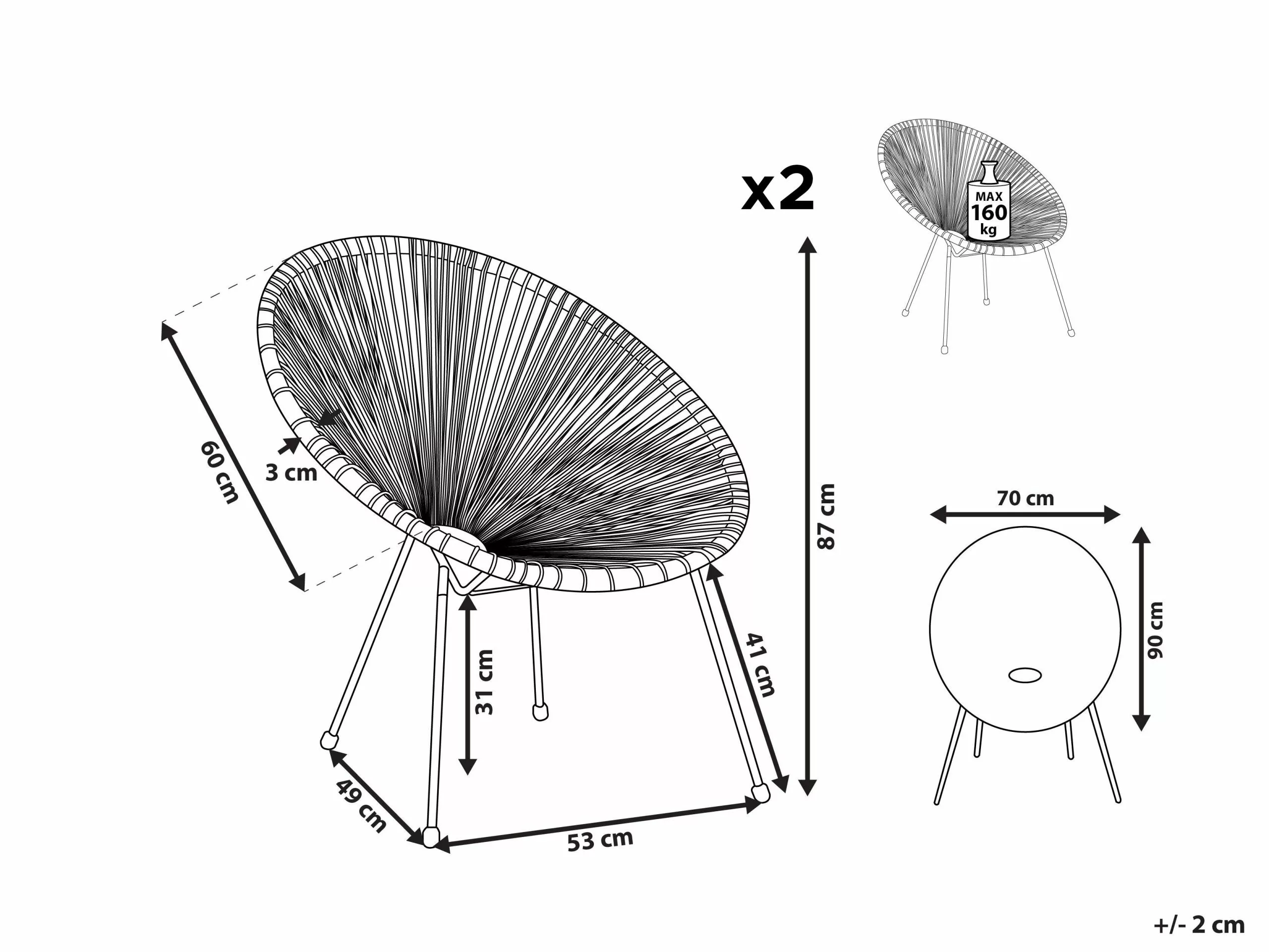 Beliani Narutuoli Polyrottinki Oranssi 2 Kpl ACAPULCO II 12 Beliani Narutuoli Polyrottinki Oranssi 2 Kpl ACAPULCO II - Image 10