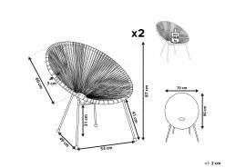 Beliani Narutuoli Polyrottinki Sininen 2 Kpl ACAPULCO II -Ulkokalusteet myymälä undef src sa picid 813907 type whitesh image