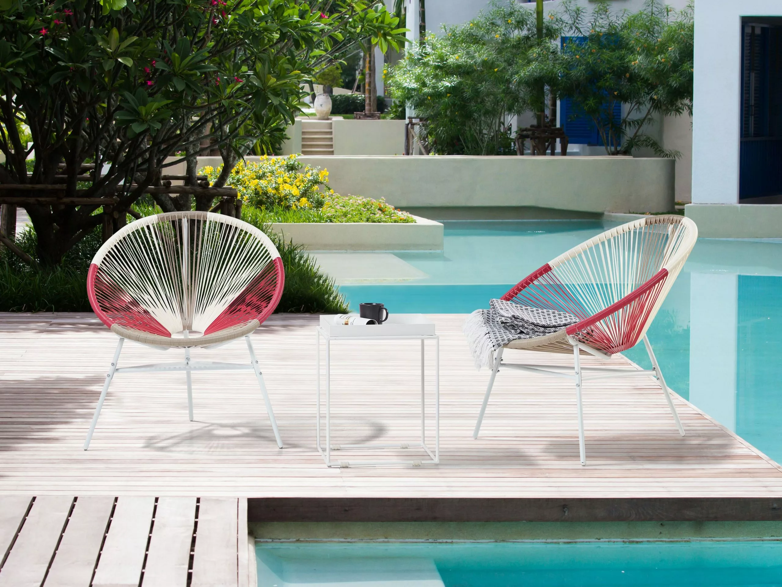 Beliani Narutuoli Polyrottinki Monivärinen Fuksia 2 Kpl ACAPULCO - Image 4