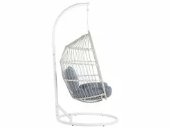 Beliani Riipputuoli Jalustalla Rottinkinen Valkoinen ALBA -Ulkokalusteet myymälä undef src sa picid 815269 type whitesh image