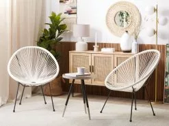 Beliani Narutuoli Polyrottinki Valkoinen 2 Kpl ACAPULCO II -Ulkokalusteet myymälä undef src sa picid 817070 type whitesh image