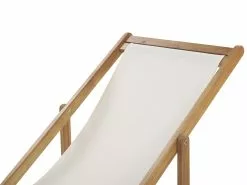 Beliani Vaalea Akaasiapuinen Aurinkotuoli Monivärisellä Täpläkuviokankaalla 2 Kpl ANZIO -Ulkokalusteet myymälä undef src sa picid 819497 type whitesh image