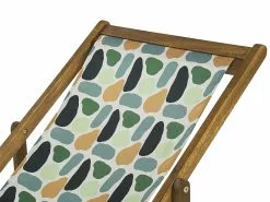 Beliani Vaalea Akaasiapuinen Aurinkotuoli Monivärisellä Täpläkuviokankaalla 2 Kpl ANZIO -Ulkokalusteet myymälä undef src sa picid 819500 type whitesh image