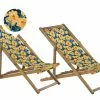Beliani Vaalea Akaasiapuinen Aurinkotuoli Keltaisella Kukkakuviokankaalla 2 Kpl ANZIO -Ulkokalusteet myymälä undef src sa picid 819602 type whitesh image