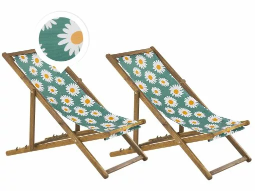 Beliani Vaalea Akaasiapuinen Aurinkotuoli Kamomillakuvioisella Kankaalla 2 Kpl ANZIO 3 Beliani Vaalea Akaasiapuinen Aurinkotuoli Kamomillakuvioisella Kankaalla 2 Kpl ANZIO -Ulkokalusteet myymälä undef src sa picid 819628 type whitesh image