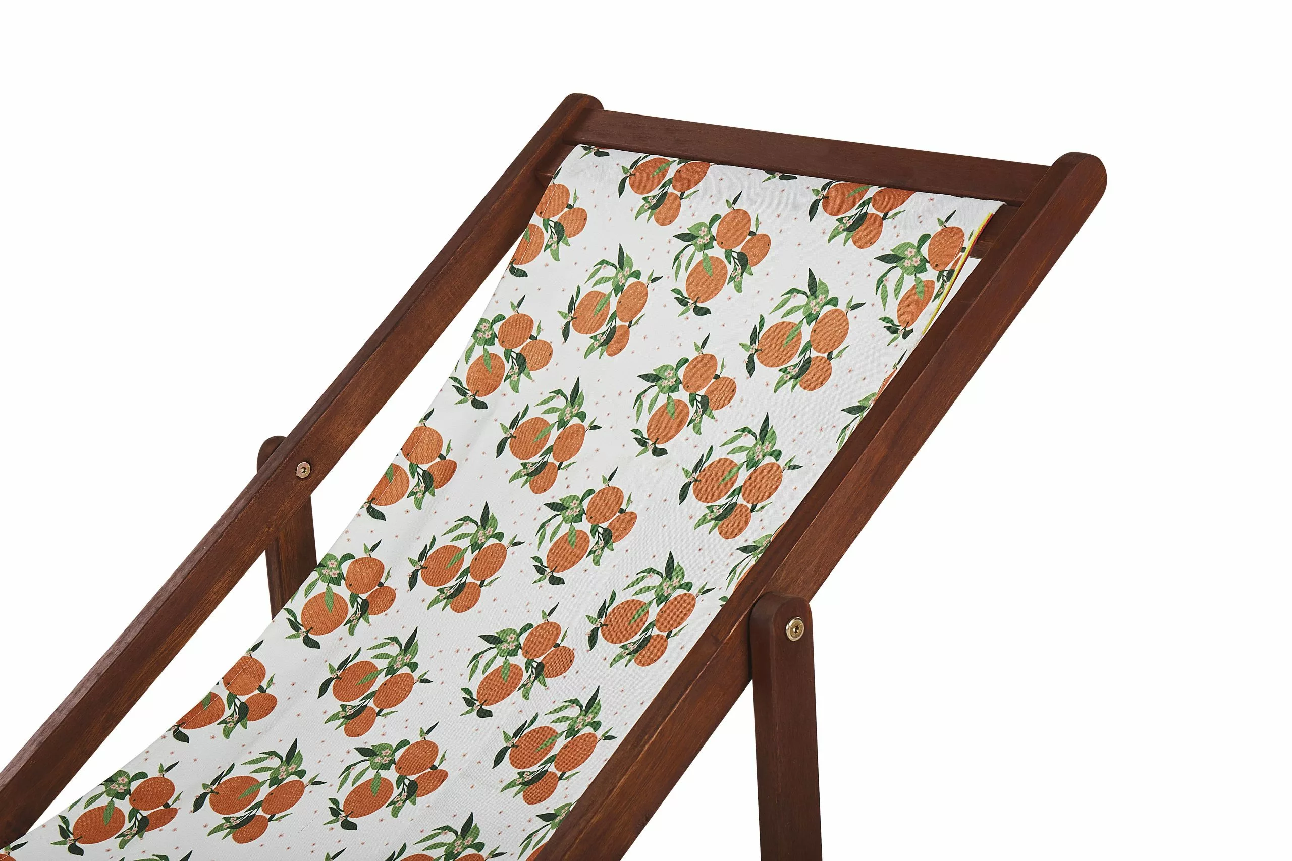 Beliani Tumma Akaasiapuinen Aurinkotuoli Appelsiinikuvioisella Kankaalla 2 Kpl ANZIO - Image 4