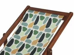 Beliani Tumma Akaasiapuinen Aurinkotuoli Monivärisellä Täpläkuviokankaalla 2 Kpl ANZIO -Ulkokalusteet myymälä undef src sa picid 820015 type whitesh image