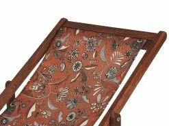 Beliani Tumma Akaasiapuinen Aurinkotuoli Pelikaanikuvioisella Kankaalla 2 Kpl ANZIO -Ulkokalusteet myymälä undef src sa picid 820034 type whitesh image 1