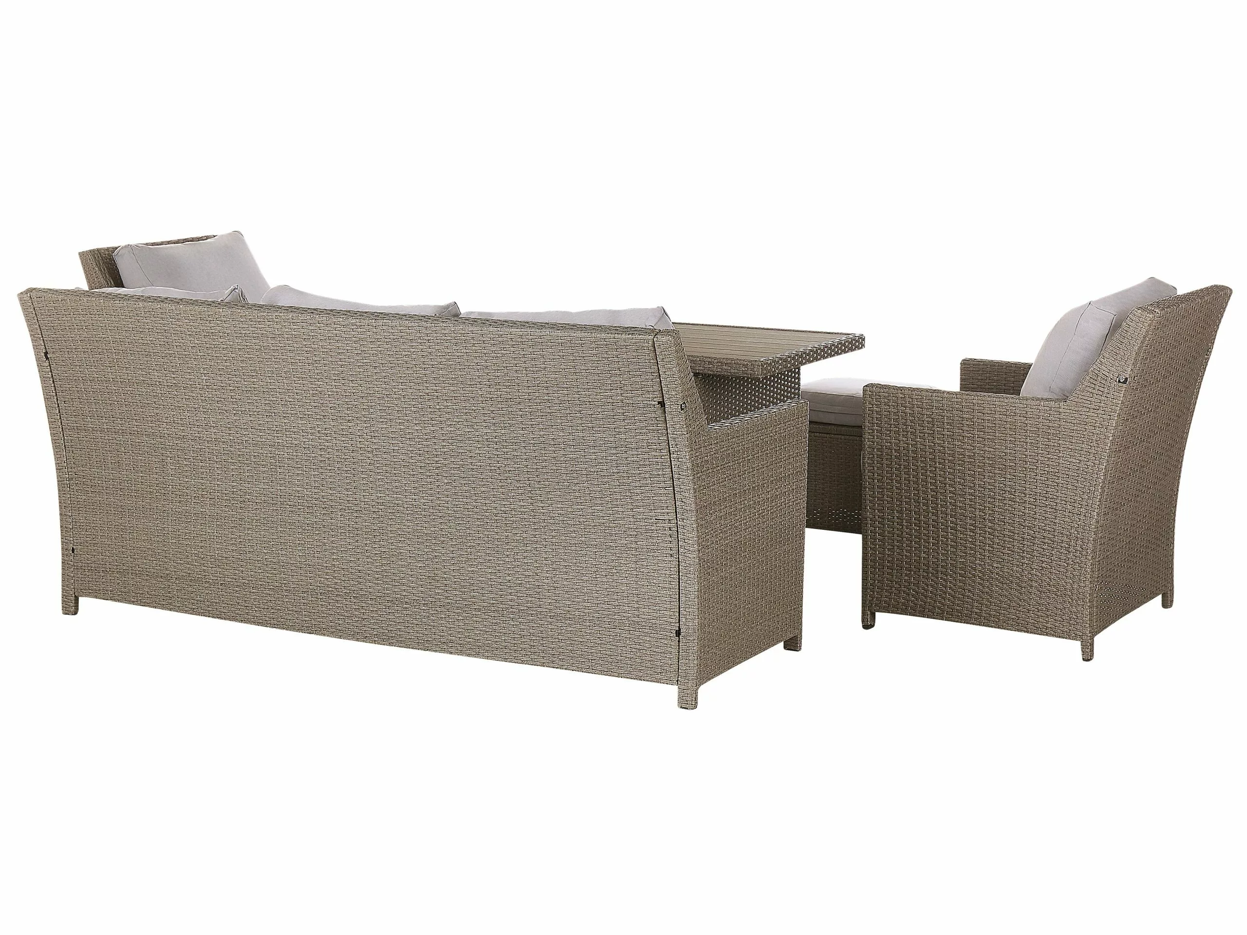 Beliani 5-istuttava Ulkosohvaryhmä Polyrottinki Harmaanruskea FONTI - Image 4