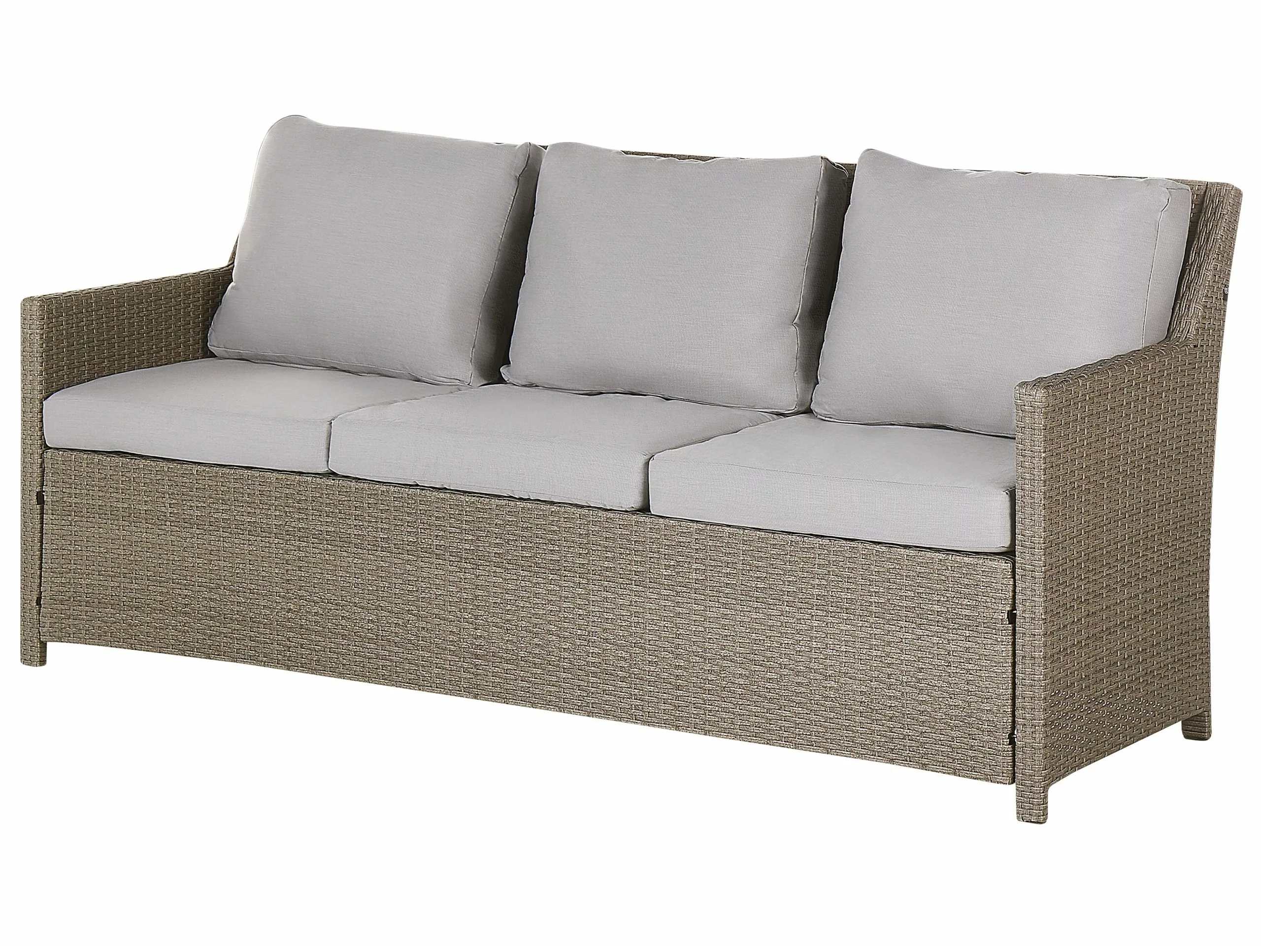 Beliani 5-istuttava Ulkosohvaryhmä Polyrottinki Harmaanruskea FONTI - Image 5