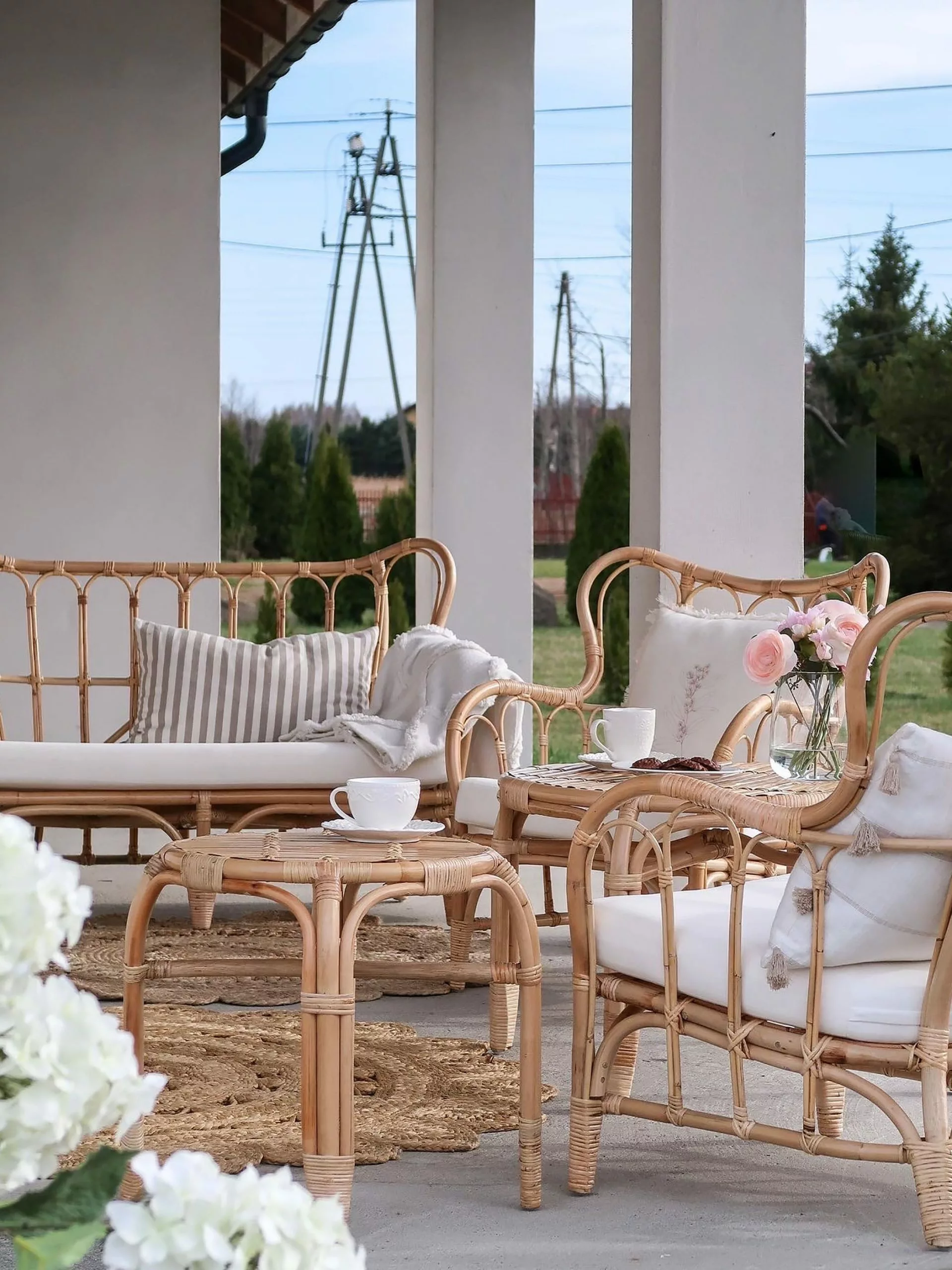 Beliani 4-istuttava Ulkosohvaryhmä Rottinki Luonnonväri BRINDISI - Image 6