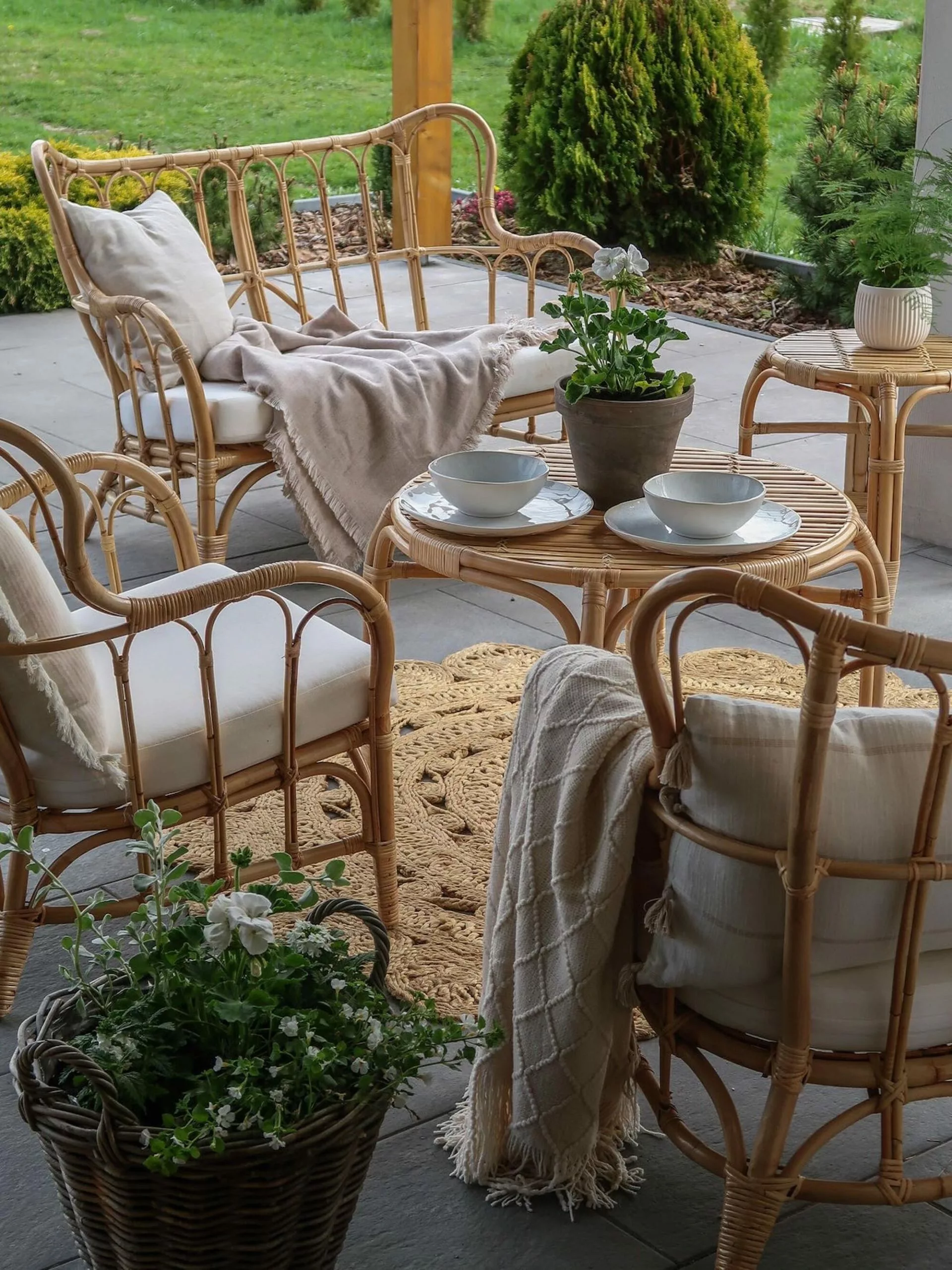 Beliani 4-istuttava Ulkosohvaryhmä Rottinki Luonnonväri BRINDISI - Image 7