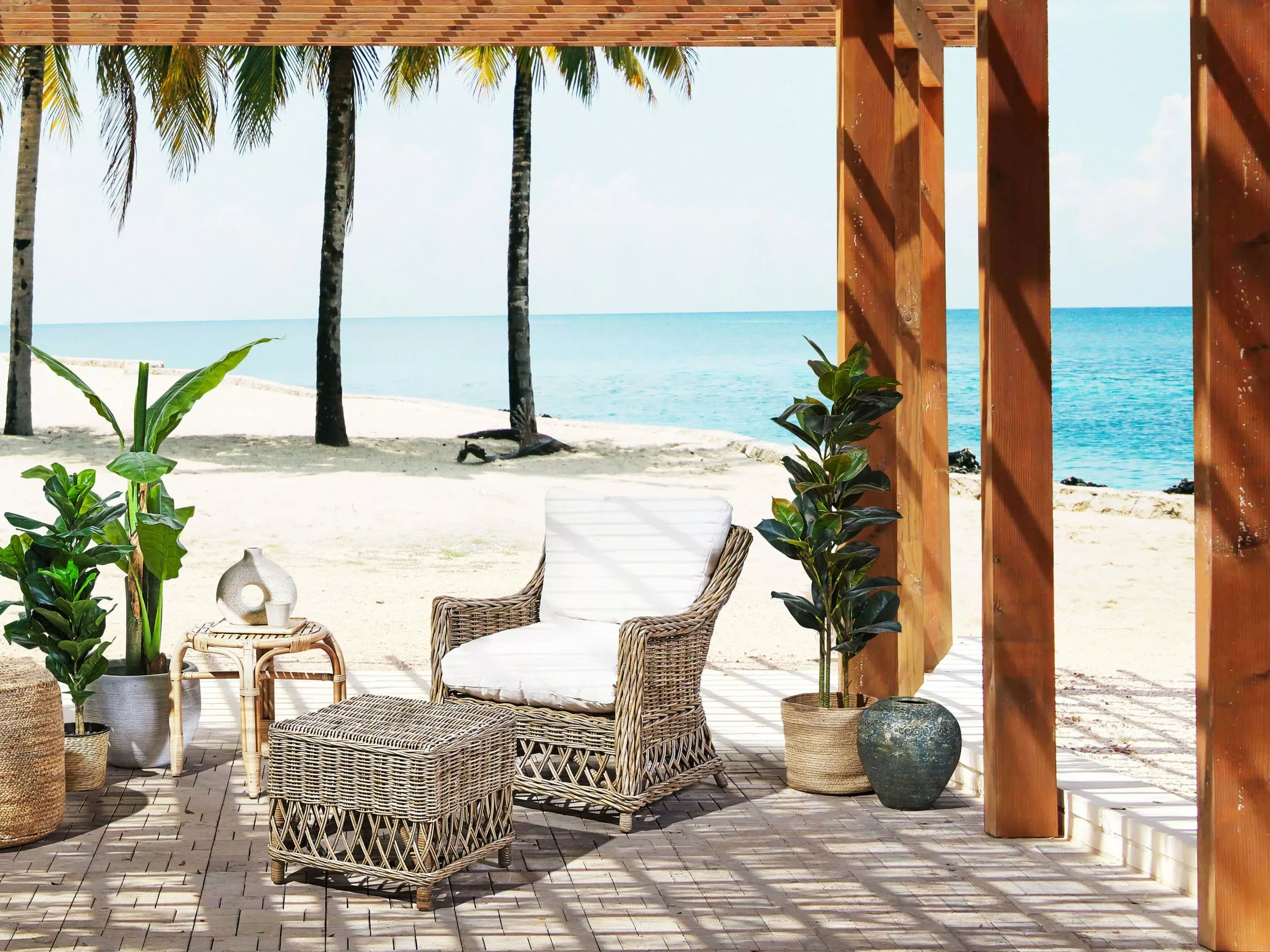 Beliani Puutarhatuoli Rahilla Rottinki Luonnonväri RIBOLLA 4 Beliani Puutarhatuoli Rahilla Rottinki Luonnonväri RIBOLLA - Image 2