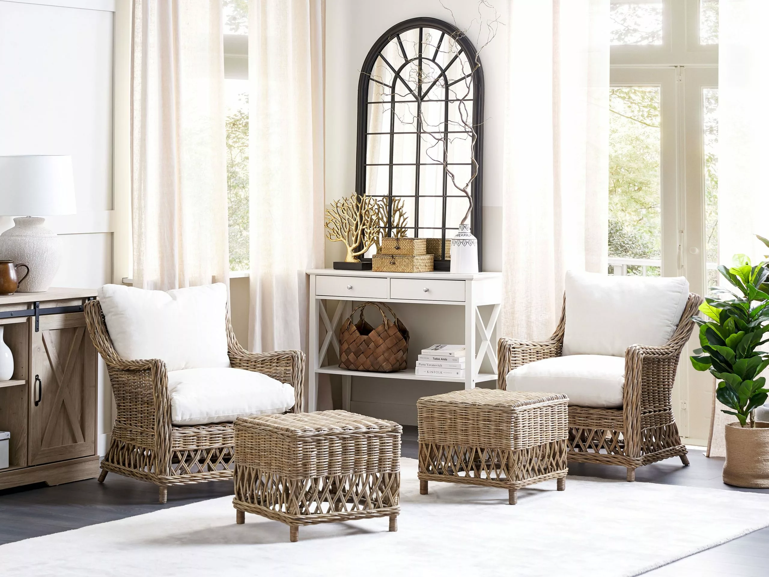 Beliani Puutarhatuoli Rahilla Rottinki Luonnonväri 2 Kpl RIBOLLA - Image 3