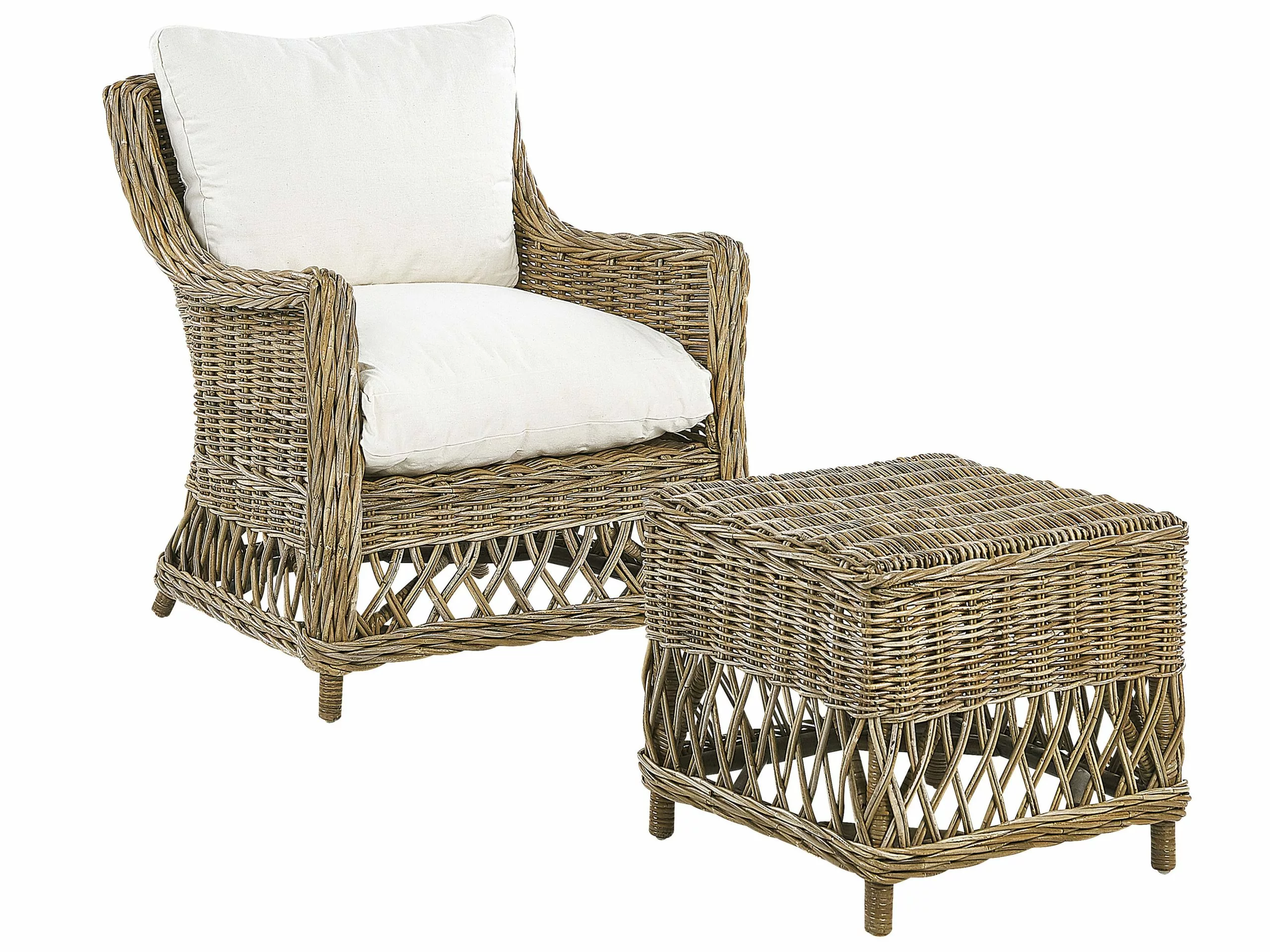 Beliani Puutarhatuoli Rahilla Rottinki Luonnonväri 2 Kpl RIBOLLA - Image 4