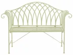 Beliani Vaaleanvihreä Rautainen Puutarhapenkki 130 Cm MILAZZO