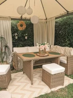 Beliani 5-istuttava Ulkosohvaryhmä Polyrottinki Ruskea BARDI -Ulkokalusteet myymälä undef src sa picid 826370 type whitesh image