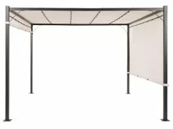 Beliani Beige Puutarhakatos LED-valoilla 310 X 215 Cm PARGA -Ulkokalusteet myymälä undef src sa picid 827689 type whitesh image